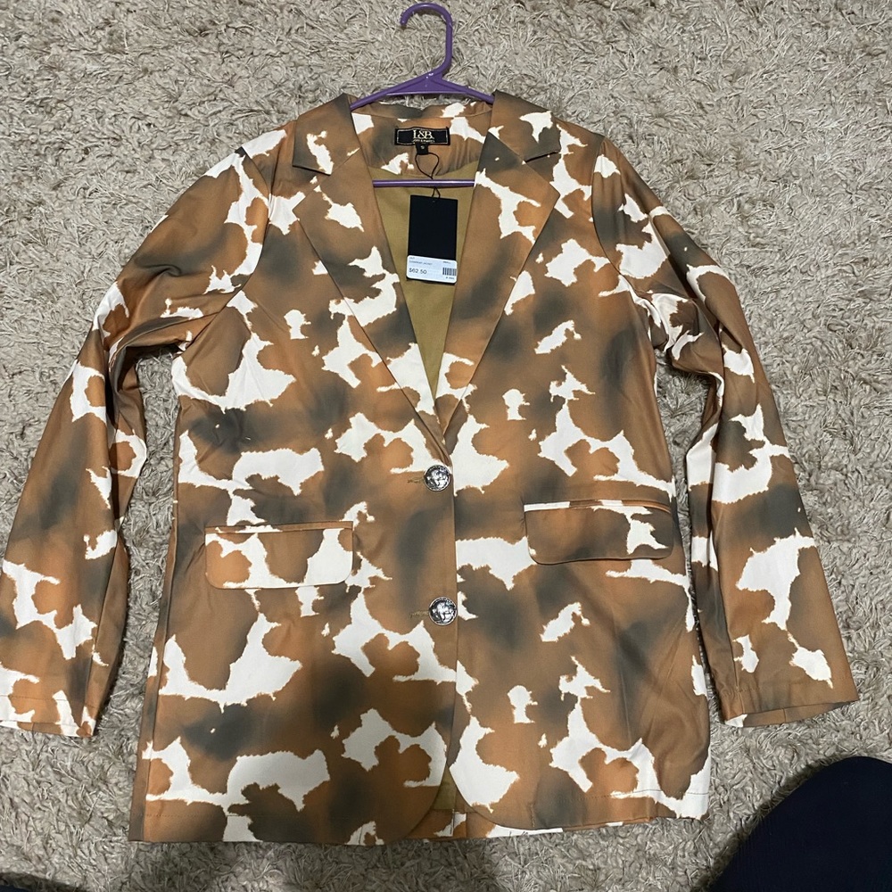 Cowprint blazer